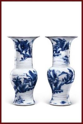 青花山水人物圖花觚的鑒定、交易與市場(chǎng)走勢(shì)
